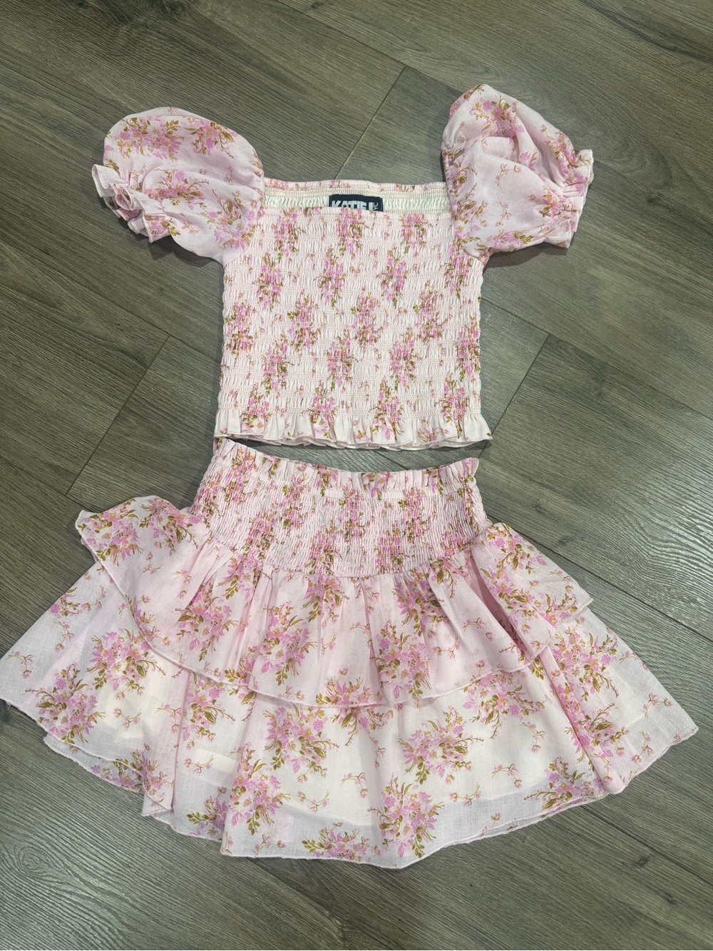 Pink Floral Smocked Katie-J Two-Piece Set